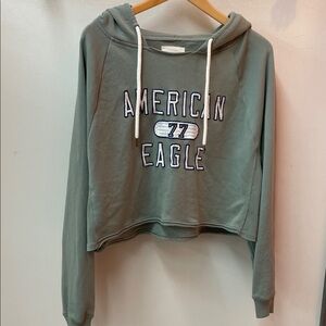 American Eagle Outfitters Dusty Green Logo Hoodie